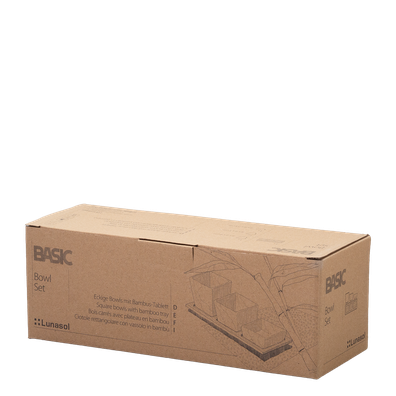 Sada servírovacích misiek na bambusovom podnose (4 ks) - Basic - 451357