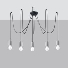 Sollux SL.1161 - Luster na lanku NESO 5xE27/15W/230V pavúk betón