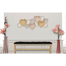 Kovová nástenná dekorácia 91x40 cm Hearts – Mauro Ferretti