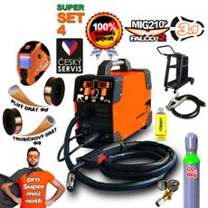 PANTERMAX MIG210FALCO 2 invertorová zváračka MIG/MMA + Kukla + Káble 2m + Horák + Podvozok + Red. Ventil + plná Co2 fľaša