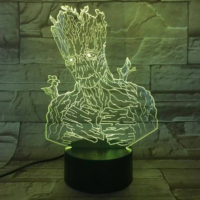 3Dmix 3DL-DRGB039 – 3D LED nočná lampa - Groot (Grút) (Dual RGB)