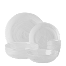 Sklenený set biely 25 ks – Elements Glass - w0066