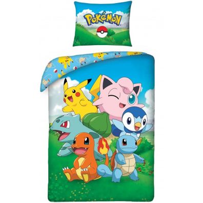 Bavlnené posteľné obliečky Pokémoni - motív Best team - 100% bavlna - 70 x 90 cm + 140 x 200 cm