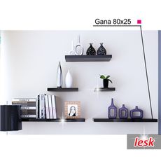 KONDELA Gana polica 80x25 cm čierna
