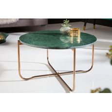 Estila Art-deco kruhový konferenčný stolík Noble zelenej farby z mramoru 62cm