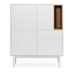 Biela komoda 100x120x40 cm Corvo – Teulat