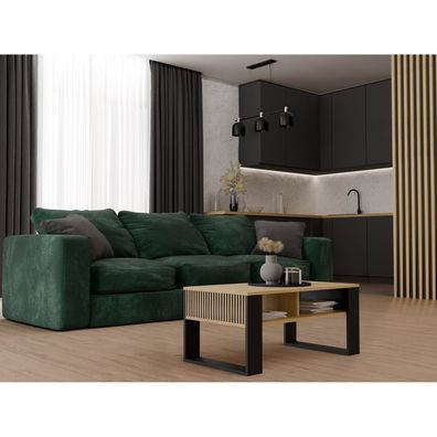 Konferenčný stolík MODERN 2P SLIM - čierna / dub artisan