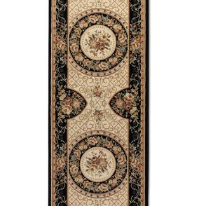 Nouristan - Hanse Home koberce Behúň Herat 105993 Black Cream - 80x240 cm