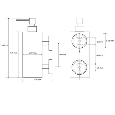 SAPHO XR102 X-Round dávkovač mydla 550 ml, chróm