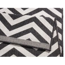 Hanse Home , Kusový koberec Twin Supreme 103433 Palma black creme – na von aj na doma, 80x250, čiernobiela, chodba / predsieň