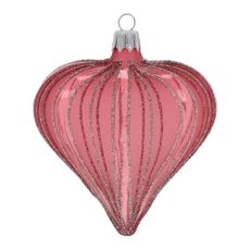 Sklenené ručne fúkané vianočné ozdoby v súprave 3 ks 9 cm Heart – Ego Dekor