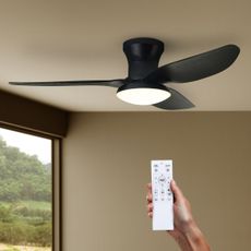 Brilagi LED stmievateľný stropný ventilátor 30W 230V 3000-6500K čierny + DO