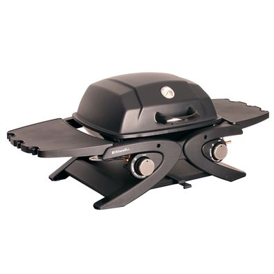 Riwall PRO RGG 20 Compact SET prenosný plynový gril 4,2 kW s dvoma horákmi a pojazdným skladacím stolíkom