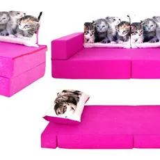 Welox Detská pohovka Collage - mačiatka, ružová