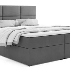 Posteľ Boxspring Aksamite, 200x160, sivá (Mono 247)