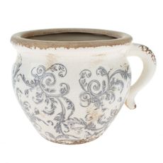 Keramický obal na kvetináč Vintage Pompei, 20 x 14,5 x 16,5 cm