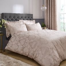Béžové damaškové obliečky na dvojlôžko 200x200 cm Damask Jacquard – Catherine Lansfield