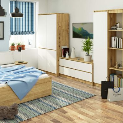 Šatníková skriňa S90 4D CLP - dub artisan/biela