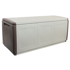 Plastový odkladací box s vekom, 1380x570x530 mm, béžový
