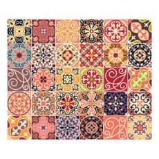Sada 30 nástenných samolepiek Ambiance Cement Tiles La Valette, 10 × 10 cm