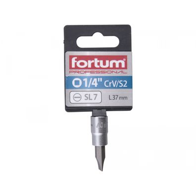 Hlavice zástrčná skrutkovač plochý, 1/4", 7mm, L 37mm, CrV/S2