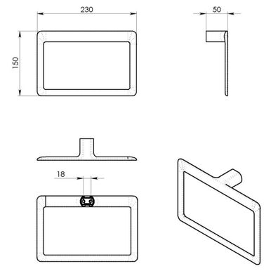 GEDY PI7088 Pirenei držiak uterákov 23 x 15 cm, zlatá mat
