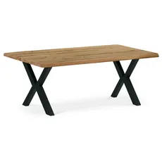 Stůl konferenční 110x70x45cm, masiv dub, rovná hrana, kovová noha "X" 5x5 cm