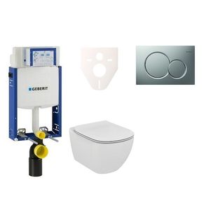 Cenovo zvýhodnený závesný WC set Geberit na zamurovanie + WC Ideal Standard Tesi 110.302.00.5NE3