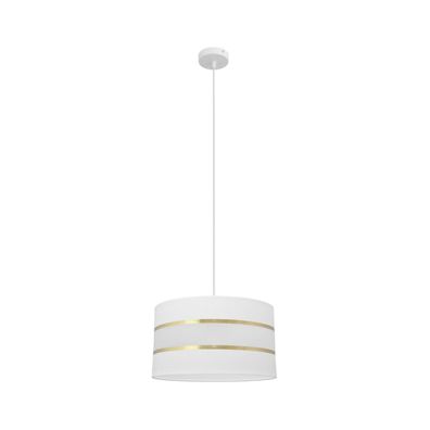 Luster na lanku HELEN 1xE27/15W/230V pr. 35 cm biela/zlatá