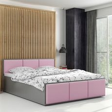 BMS GROUP Čalúnená posteľ PANAMA XT 120x200cm výklopná grafit - ružová