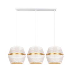 Luster na lanku PARIS 3xE27/60W/230V biela/zlatá