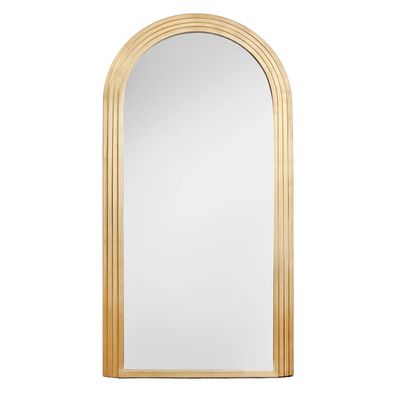 Estila Glamour nástenné zrkadlo Swan so zlatým oblúkovým rámom s vrstveným efektom 160 cm
