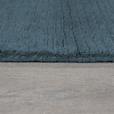 Flair Rugs , Kusový ručne tkaný koberec Tuscany Textured Wool Border Blue, 120x170, modrá, obývacia izba
