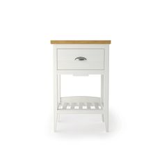 Estila Elegantný masívny nočný stolík Nantes so zásuvkou s kovovou rukoväťou s otvoreným úložným priestorom 70cm
