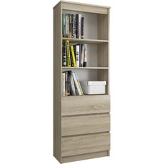 Regál R 60 cm CLP 3 zásuvky 2 poličky dub sonoma