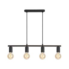 Klausen KL114003 - Luster na lanku STRICT 4xE27/15W/230V čierna