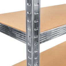 NABBI NB-RMG175 kovový policový regál s mdf policami strieborná
