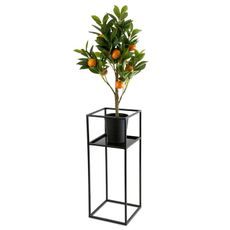 DekorStyle Stojan na kvety s policou 60 cm čierny