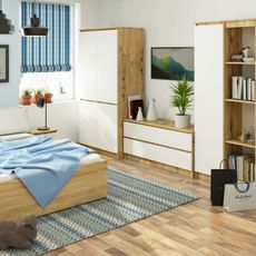 Šatníková skriňa S90 4D CLP - dub artisan/biela