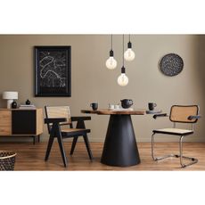 Luster na lanku MIROS 3xE27/60W/230V guľatý čierna