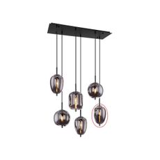 Globo - Náhradné sklo k lustru BLACKY E14 čierne pr. 15,8 cm