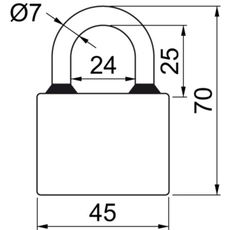 RV.OVAL.45mm SU visiaci zámok