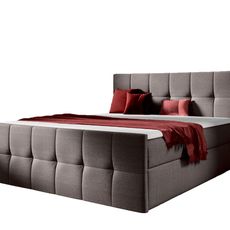 Wilsondo Čalúnená boxspring posteľ Charlotte s úložným priestorom - hnedá Rozmer: 160x200