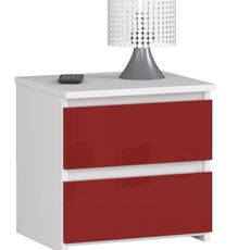 Ak furniture Nočný stolík CL2 40 cm biely/červený lesk