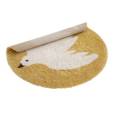 Okrovožltý detský koberec ø120 cm Bohemian Bird Miel – Nattiot