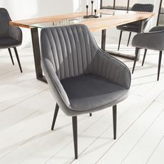 Estila Dizajnová stolička Timeless Comfort striebro šedá