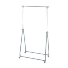 Sivý kovový teleskopický pojazdný stojan na oblečenie Foldable – Wenko