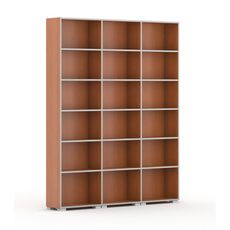 Knižnica SILVER LINE, 3 stĺpce, 2230 x 1800 x 400 mm, čerešňa