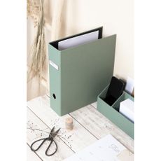 Zelený kartónový organizér na dokumenty Archie Canvas Paper Laminate – Bigso