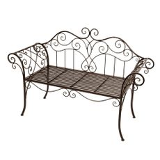 Čierno-tmavohnedá kovová záhradná lavica Selene – Garden Pleasure
